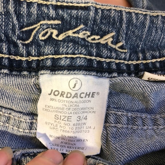 Jordache Cropped Rolled 6 Pocket Stretch Jeans Women's Size 3/4 - Picture 6 of 7